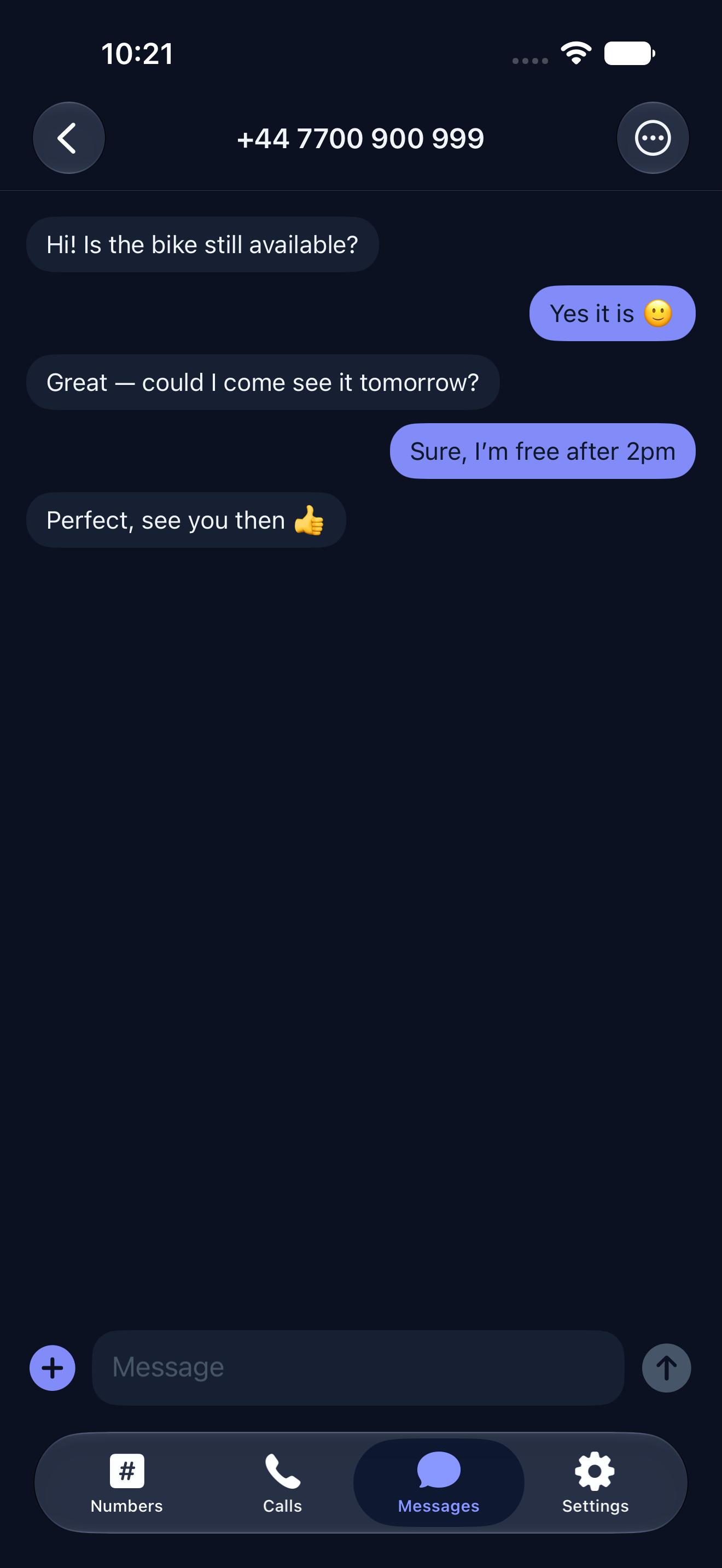 Numbel app screen