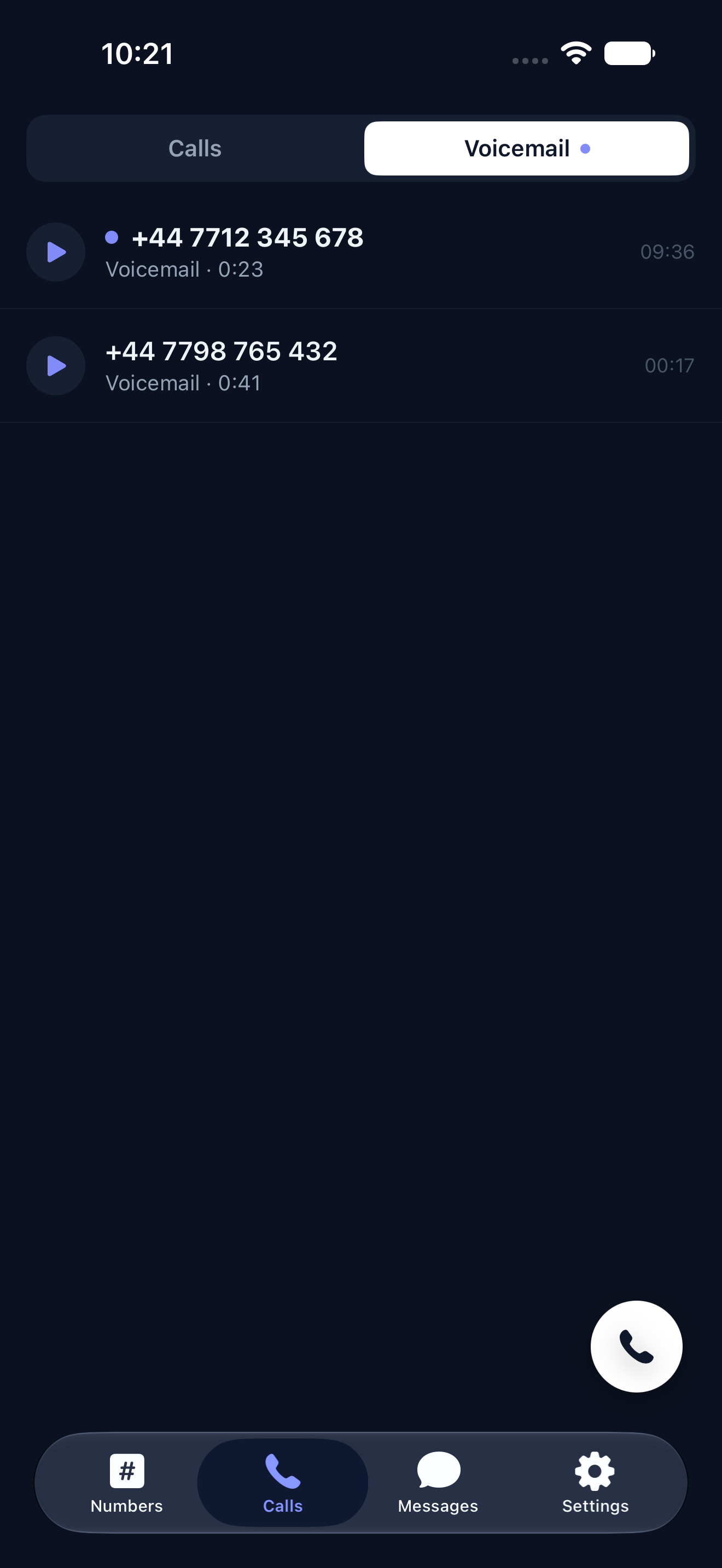 Numbel app screen